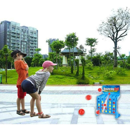 4 op een rij stuiterspel met ballen