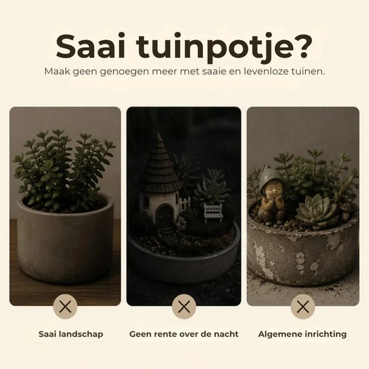 Lichtgevende mini plantenlantaarns set van 7