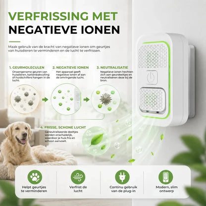 Ioniserende luchtreiniger tegen huisdiergeuren