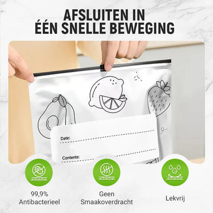 Herbruikbare aluminiumfolie vershoudzakken met kluissluiting（10 stuks per set）