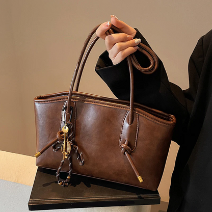 Vintage PU leren schoudertas voor dames