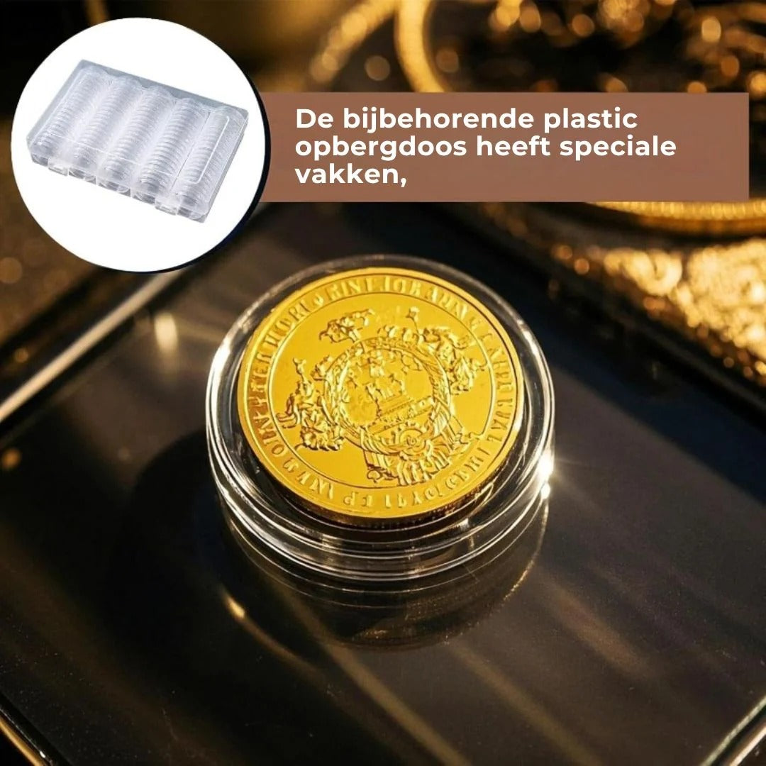 Beveiligde opbergkoffer voor munten
