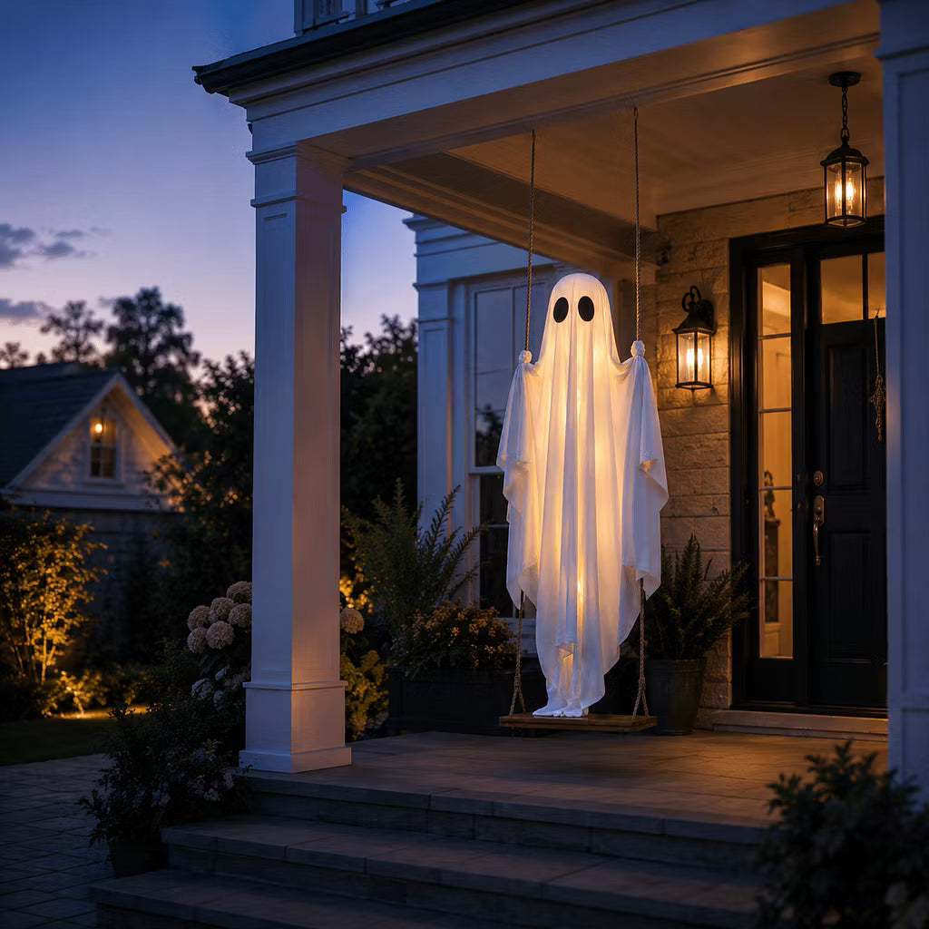 Hangende spookschommel met LED verlichting voor Halloween