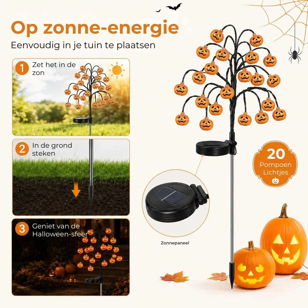 Pompoen tuinlampen op zonne energie