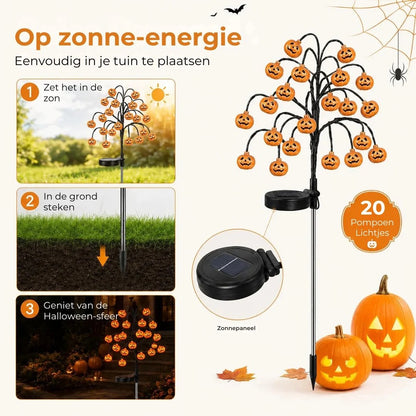 Pompoen tuinlampen op zonne energie