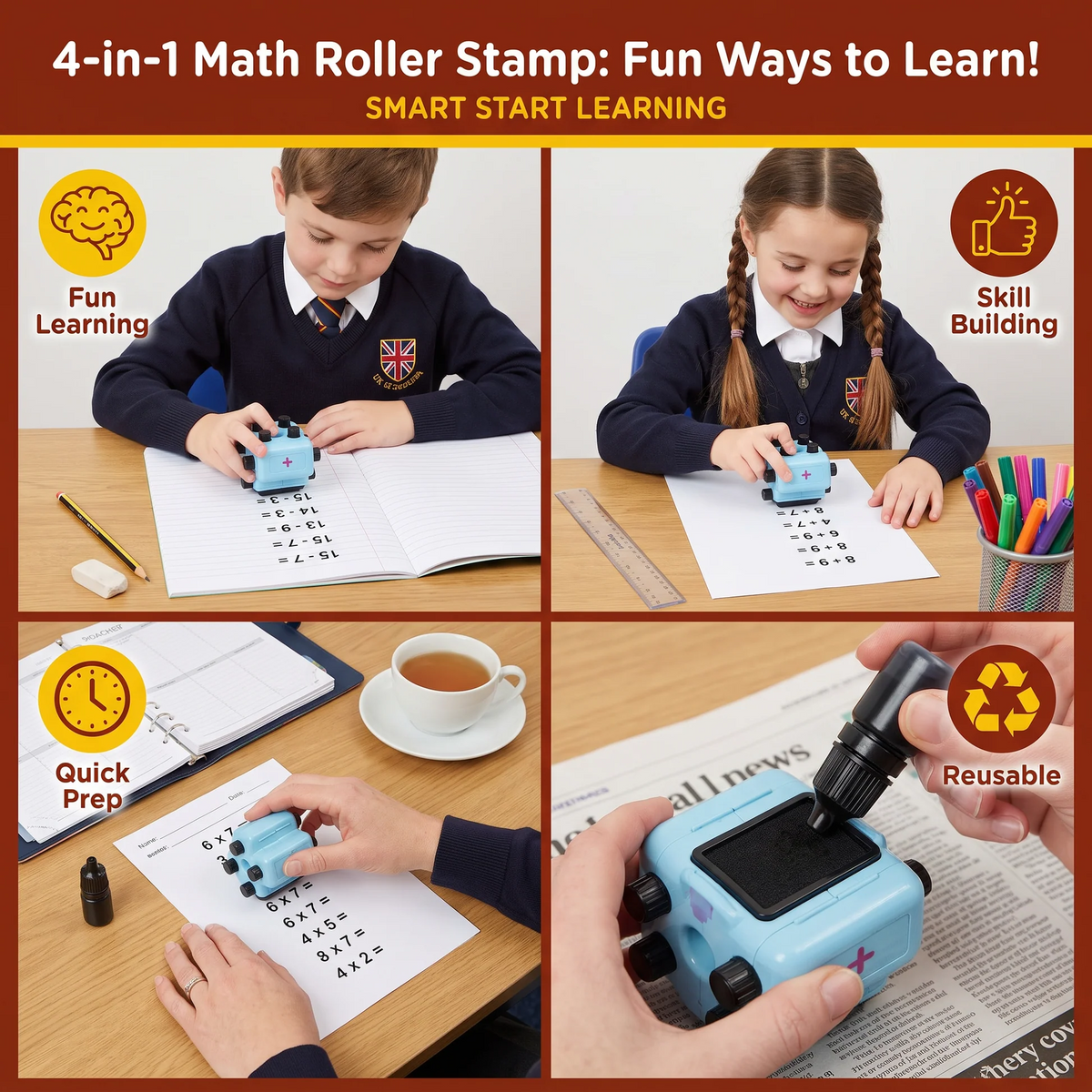 4 in 1 rekenstempel voor kinderen
