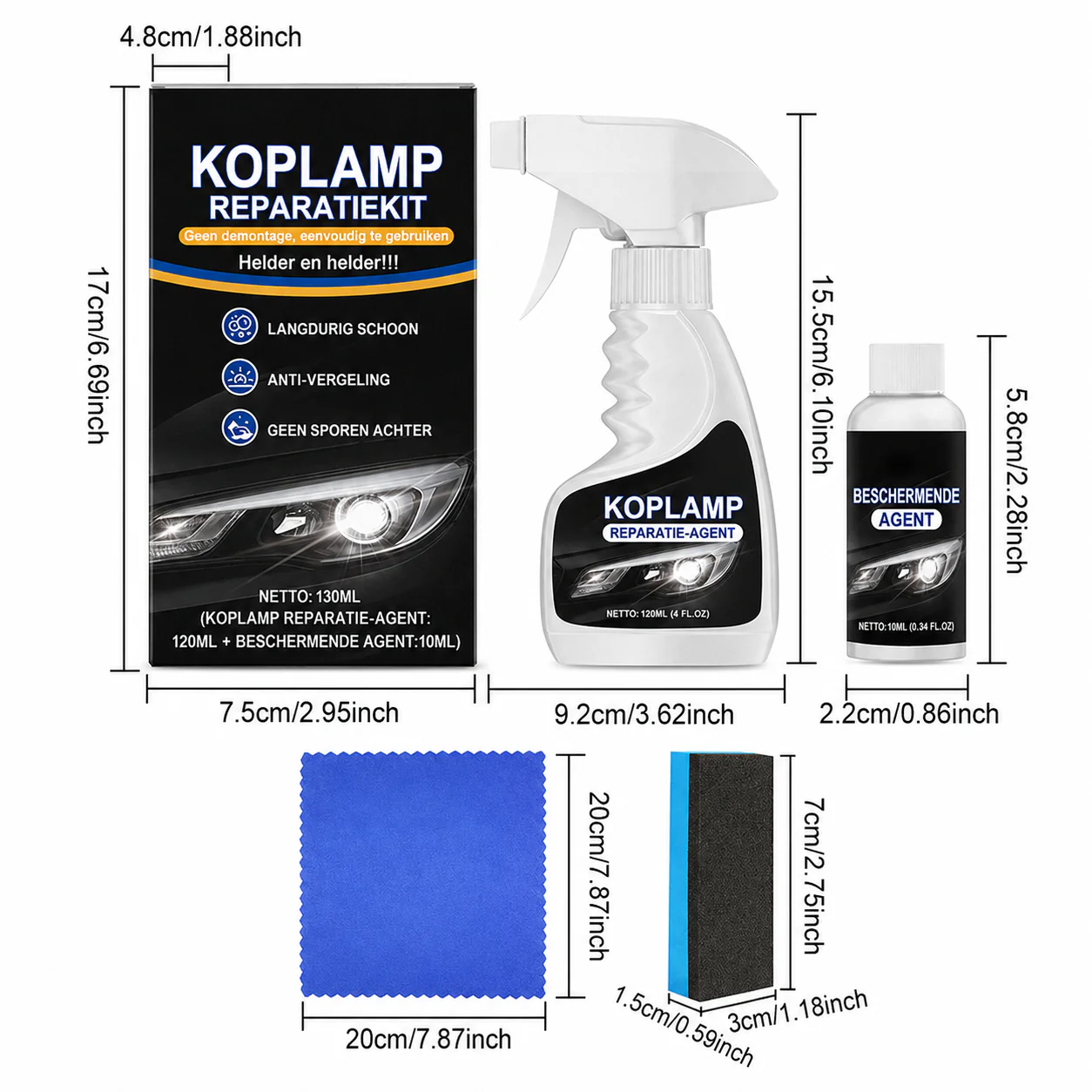 Autokoplamp restauratieset