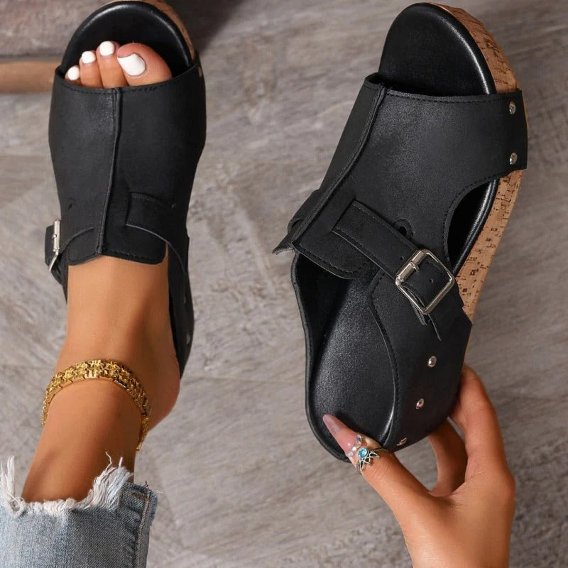 Damesmode Peep Toe sleehak sandalen met plateauzool