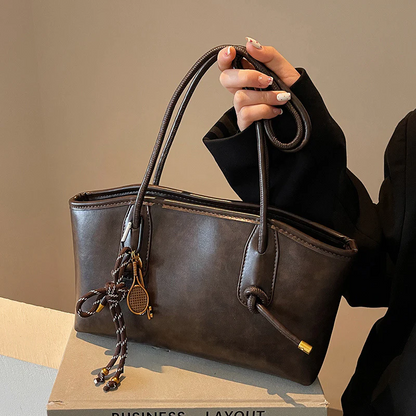 Vintage PU leren schoudertas voor dames