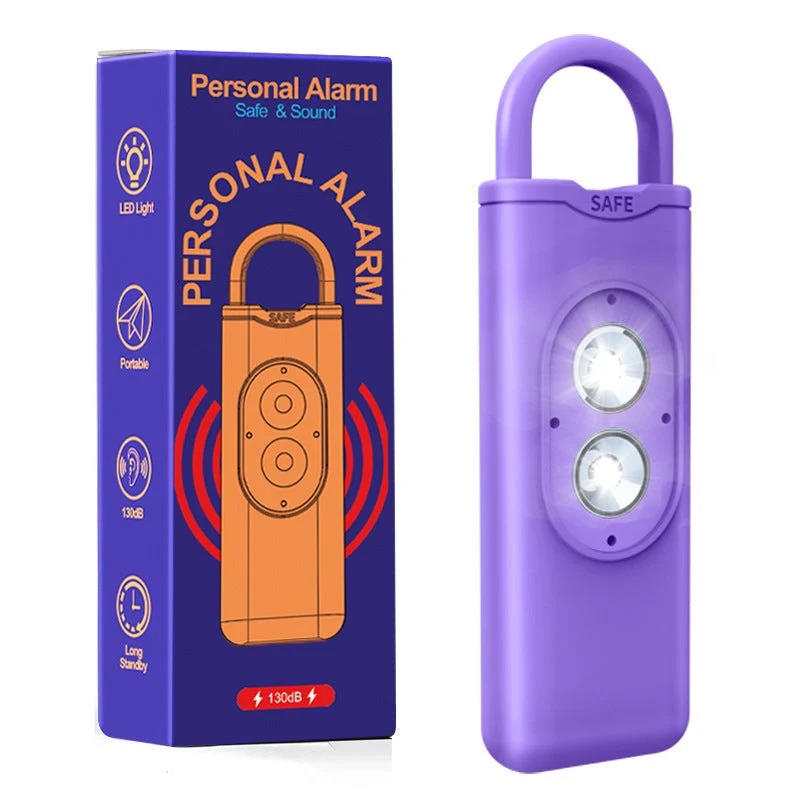 Oplaadbaar Persoonlijk Alarm met Zaklamp en 130 dB Sirene