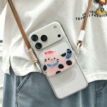 Telefoonclip met Cartoondier en Polskoord