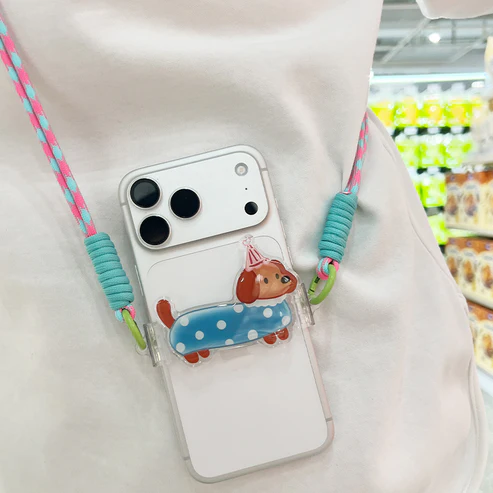 Telefoonclip met Cartoondier en Polskoord