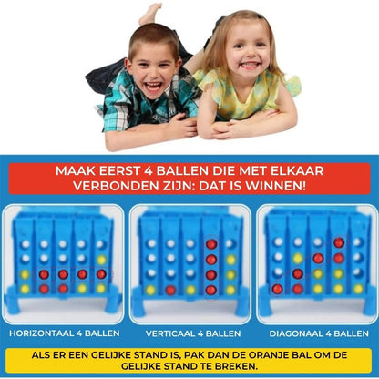 4 op een rij stuiterspel met ballen