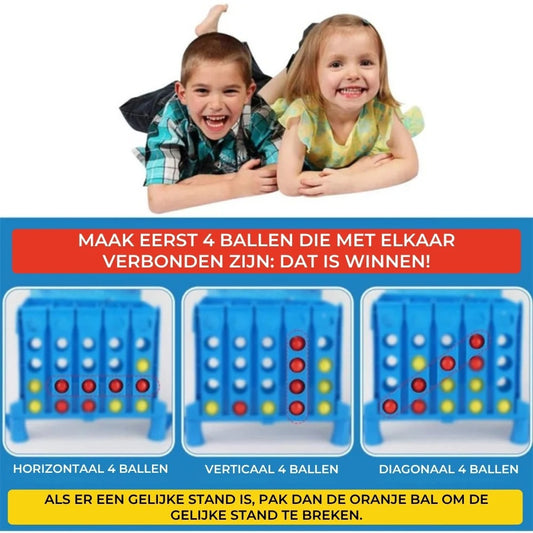 4 op een rij stuiterspel met ballen