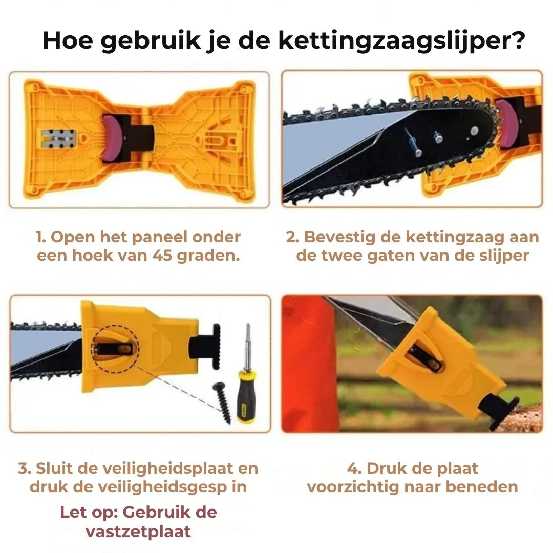 Kettingzaagslijper met 5 Slijpstenen