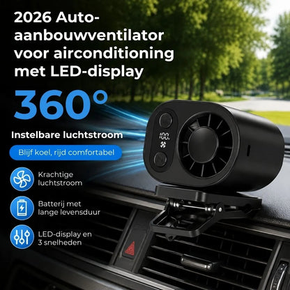 Oplaadbare autoventilator met clip