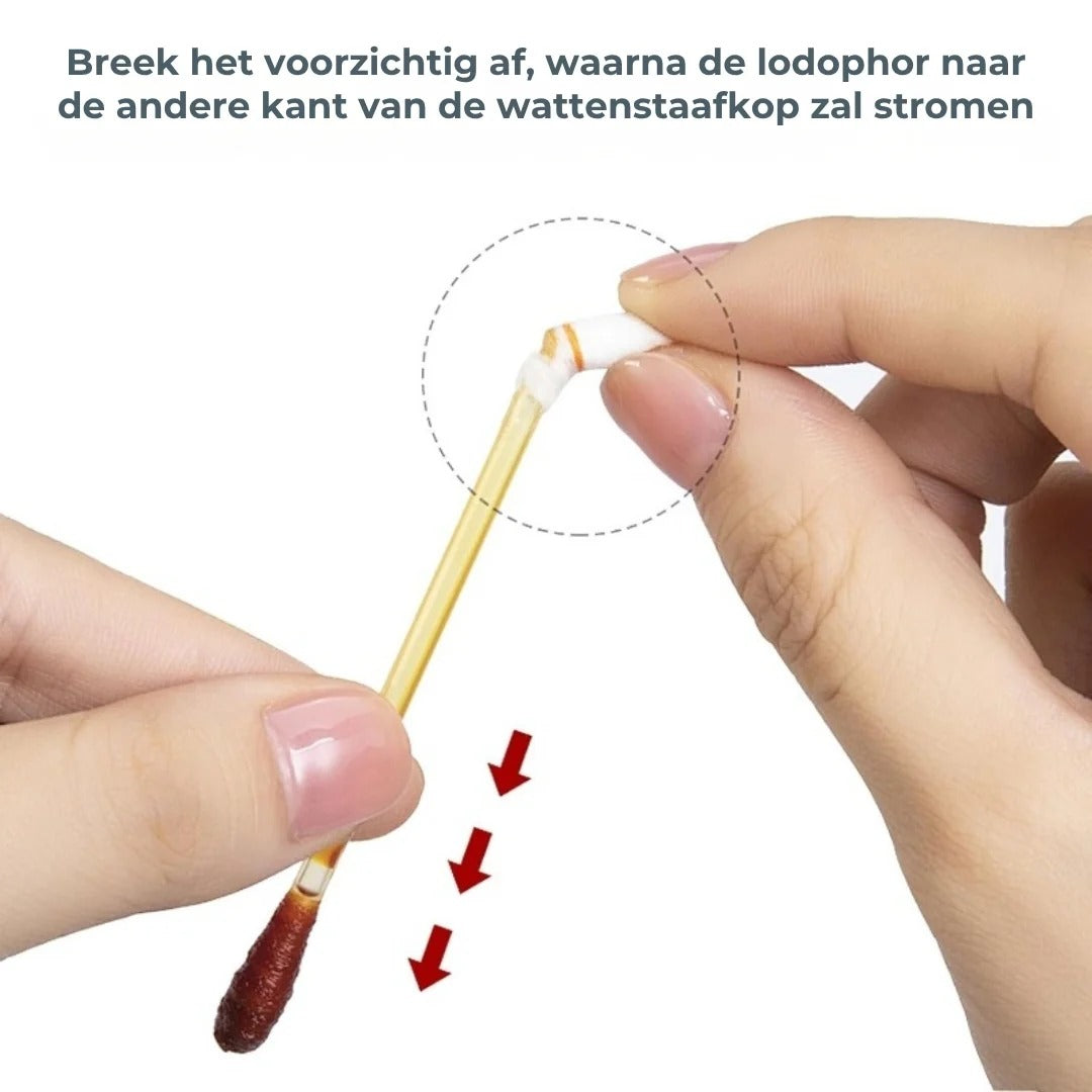 Jodium wattenstaafjes set van 50