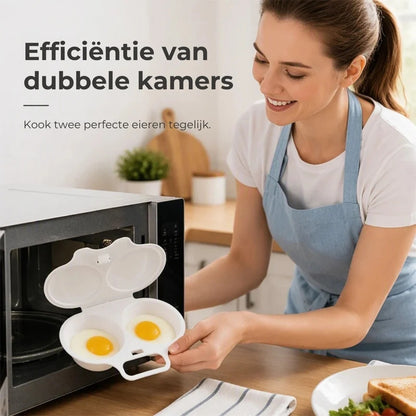 Magnetron eierkoker met deksel en handvat