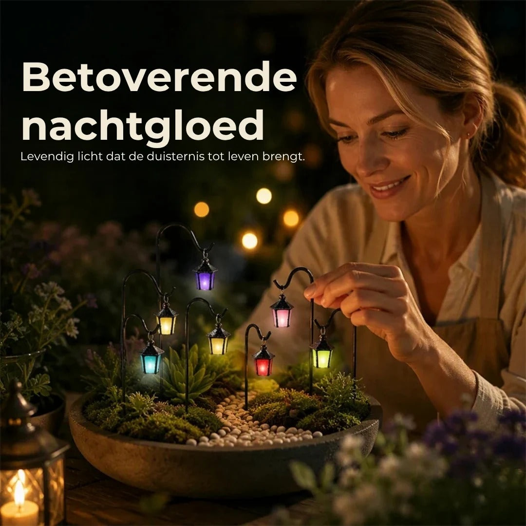 Lichtgevende mini plantenlantaarns set van 7