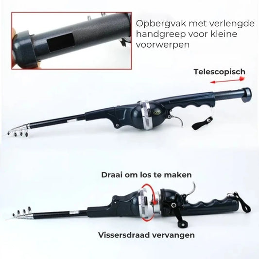 Compacte telescopische vishengel