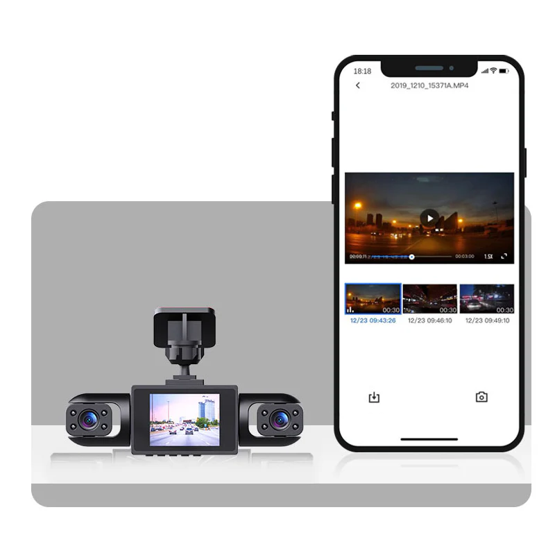 360° 4-Lens Dashcam – Volledig Zicht & Nachtzicht