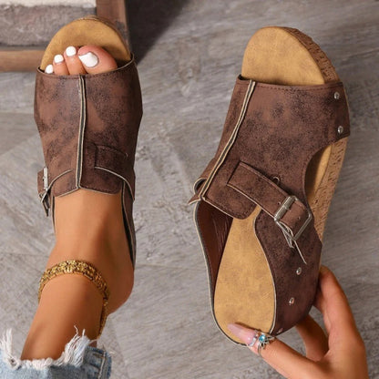 Damesmode Peep Toe sleehak sandalen met plateauzool