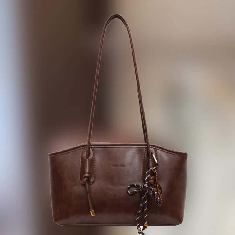 Vintage PU leren schoudertas voor dames