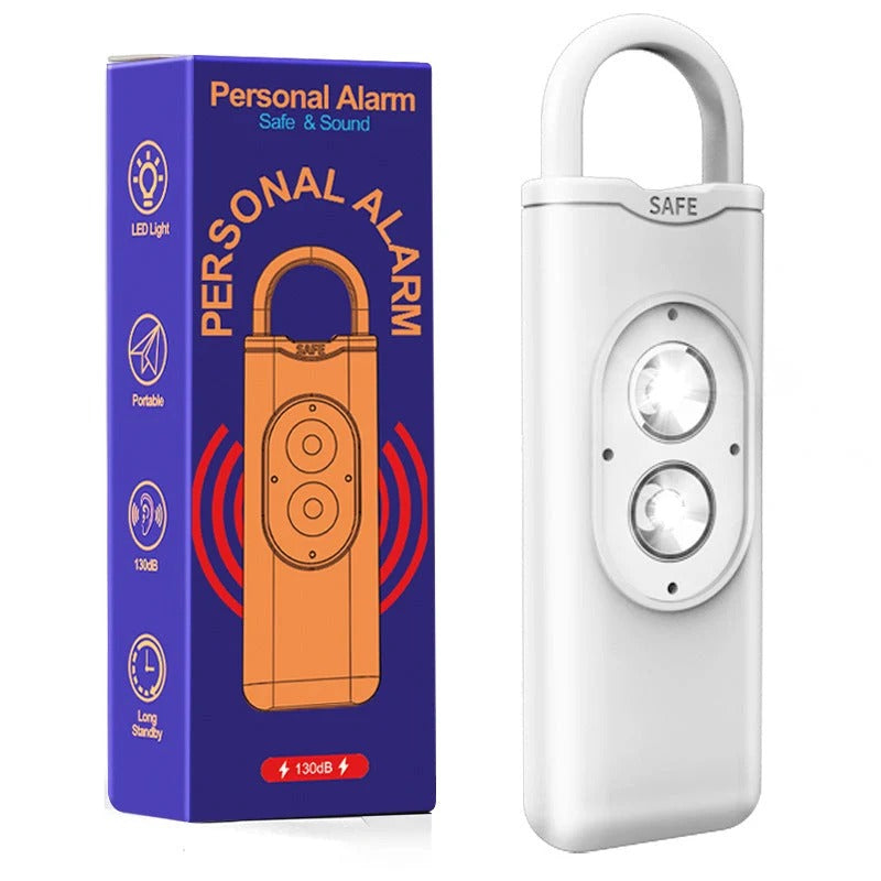 Oplaadbaar Persoonlijk Alarm met Zaklamp en 130 dB Sirene