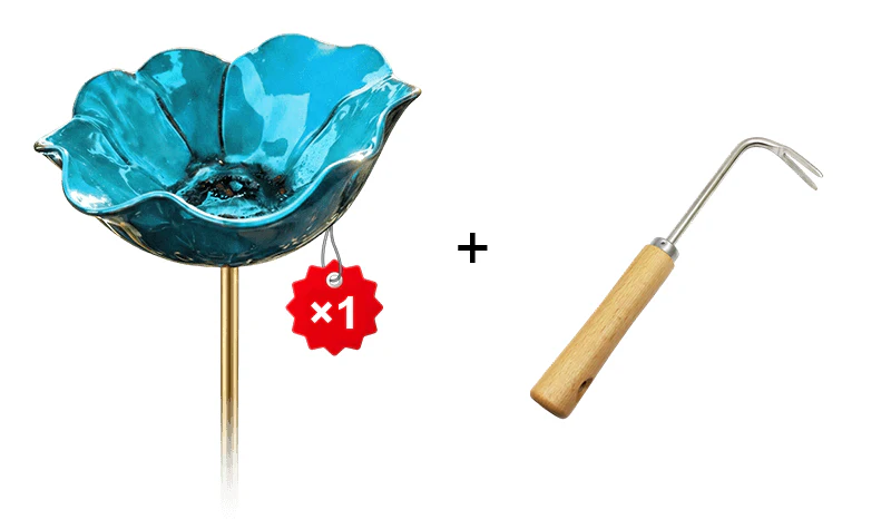 Decoratieve handgemaakte metalen vogelvoeder in bloemvorm