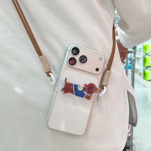 Telefoonclip met Cartoondier en Polskoord