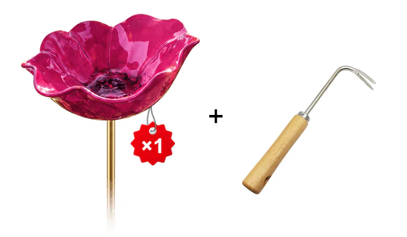 Decoratieve handgemaakte metalen vogelvoeder in bloemvorm
