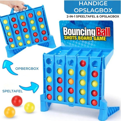 4 op een rij stuiterspel met ballen