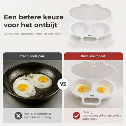 Magnetron eierkoker met deksel en handvat