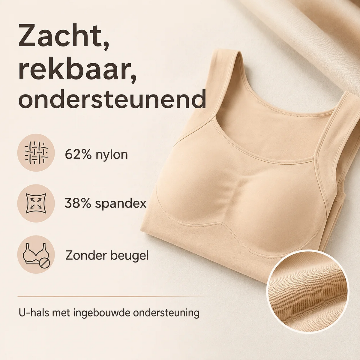 ReeFit bh top zonder beugel met comfortabele ondersteuning
