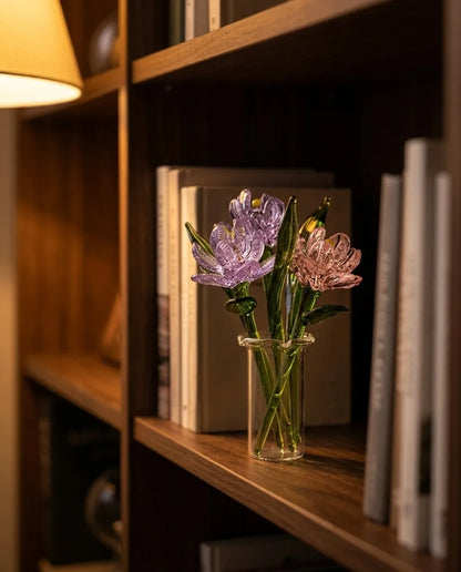 Ljuva Evighet handgemaakte glazen minivaasjes met bloemen