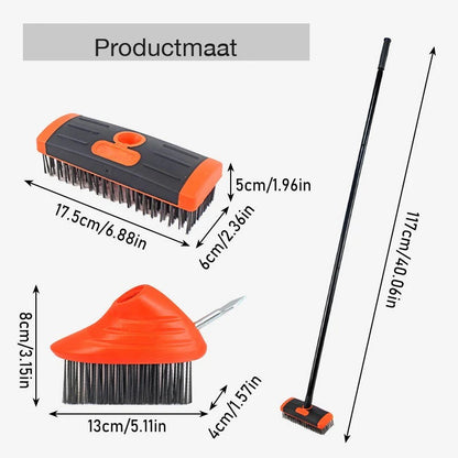 3-in-1 Voegenborstel voor Terras en Oprit