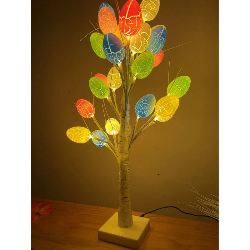 Tafelmodel Berkenboom met 24 LED Verlichte Eieren