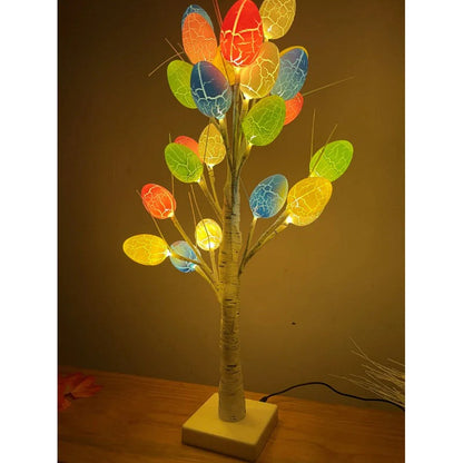 Tafelmodel Berkenboom met 24 LED Verlichte Eieren
