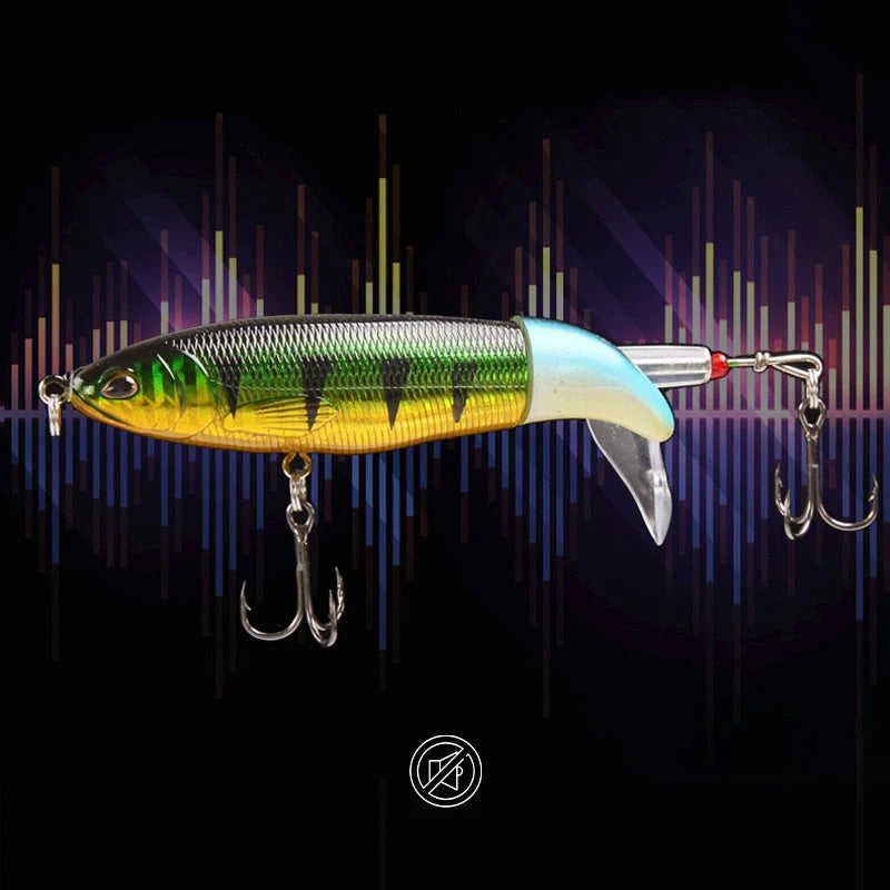 Drijvend, ronddraaiend visaas in de vorm van een propeller