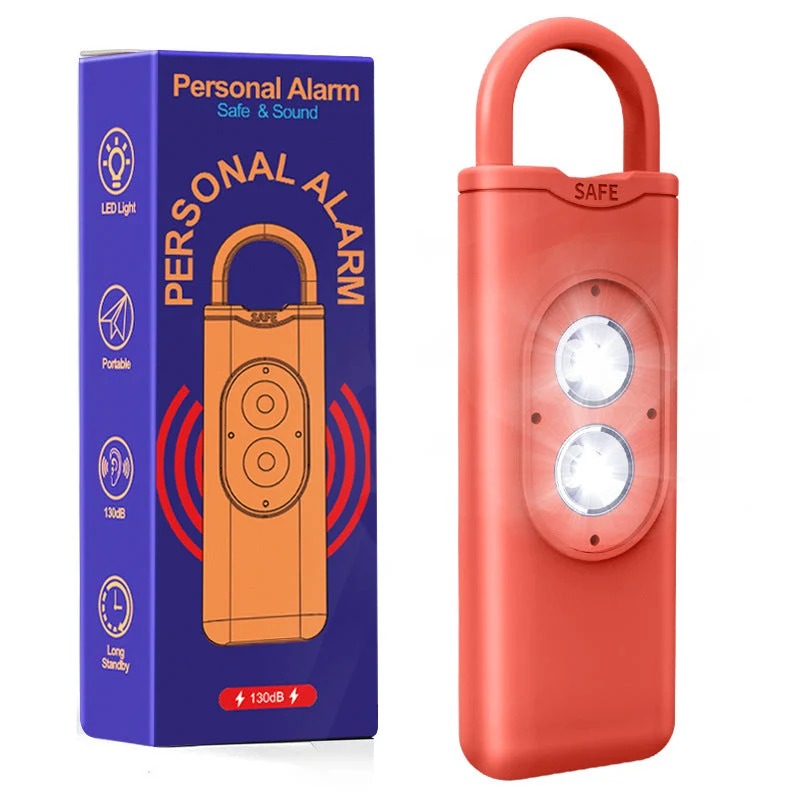 Oplaadbaar Persoonlijk Alarm met Zaklamp en 130 dB Sirene