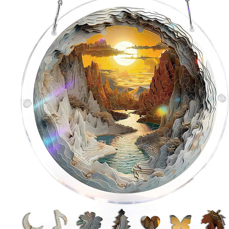 Hangende Acrylpuzzel met Zonnevanger van 83 Stukjes