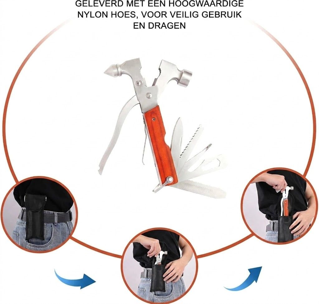 16-in-1 draagbare klauwhamer multitool