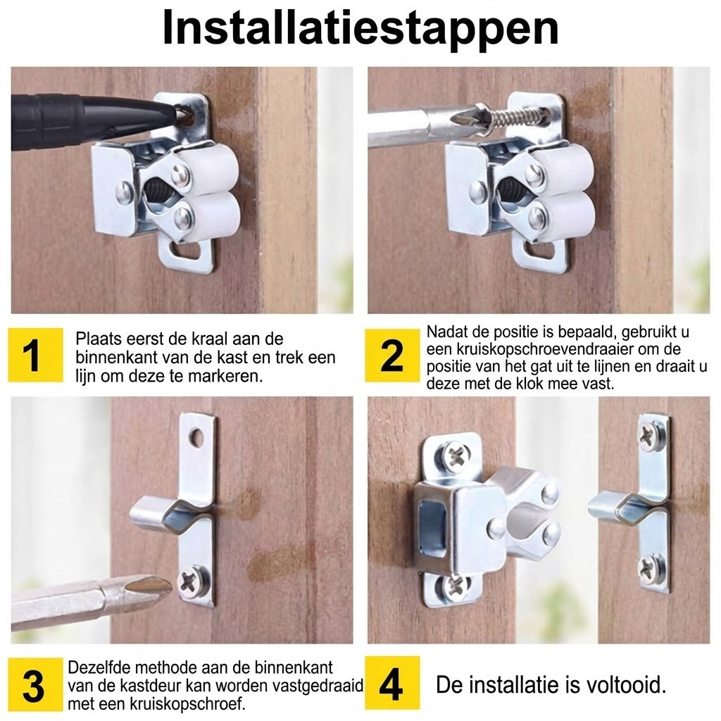 RVS Push-to-Open Sluiting: Sterk & Greeploos
