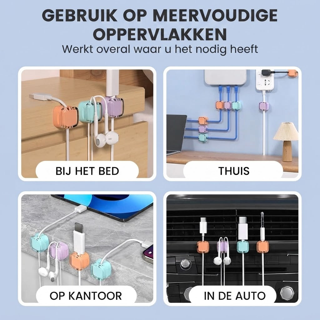 Zelfklevende kabelclip voor gladde oppervlakken